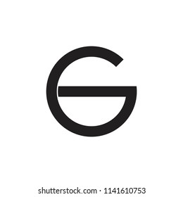 letter g simple geometric circle logo vector