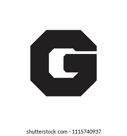 letter g simple geometric design logo 