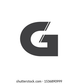 letter g simple geometric logo vector