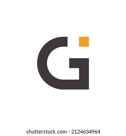 letter g i simple geometric logo vector