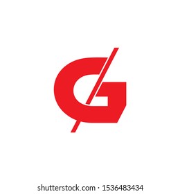 letter g simple geometric slice logo vector