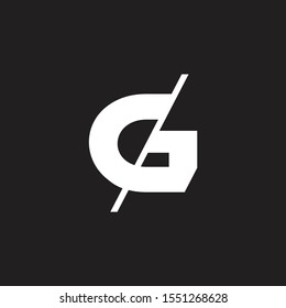 letter g simple geometric slice logo vector