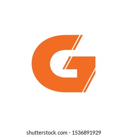 letter g simple geometric stripes arrow logo vector