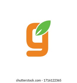 letter g simple leaf colorful symbol logo vector