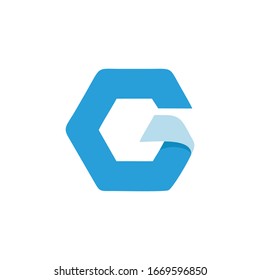 Letra G simple logo plantilla de símbolo hexágono