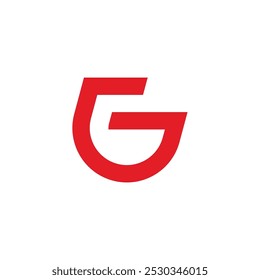 Letra G Simple Red Motion Vector de logotipo simple 