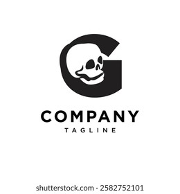 Letter G Skull Logo Icon Vector