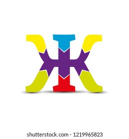 letter G of the Slavic and Cyrillic alphabets is composed of four different colored arrows.