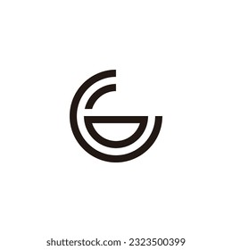 Letter G smile geometric symbol simple logo vector