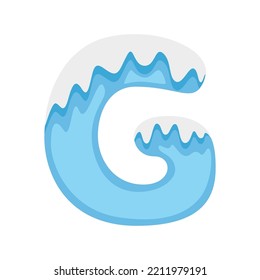 Letter G Snow, vector illustration