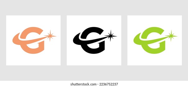 Letter G Spark Logo Design Vector Template