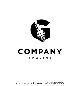 Buchstabe G Funkenstecker Logo Symbol Vektor
