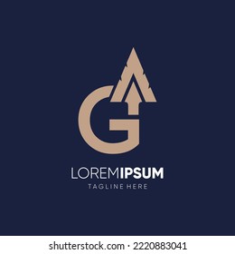 Letter G Spear Logo Design Vector Icon Graphic Emblem Illustration