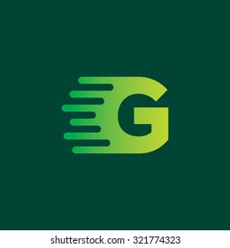 Letter G Speed Lines Vector