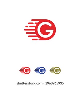 Letter G Speed Logo Design Template Element