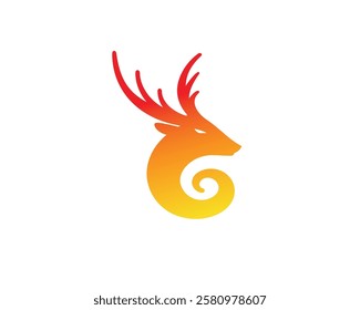 Letter G Spiral Deer Logo. logo symbol icon vector graphic design illustration idea creative