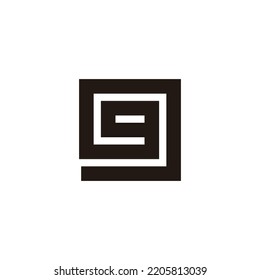 Letter g spiral, square geometric symbol simple logo vector