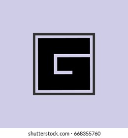 letter g in square design logo vector