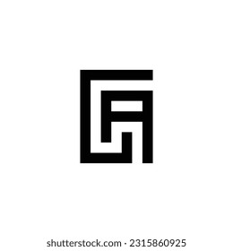 Letter G and A square geometric symbol simple logo vector