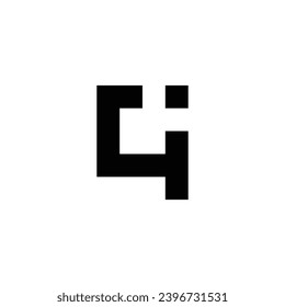 Letter G i square geometric symbol simple logo vector