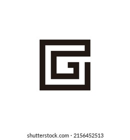 Letter G square line geometric symbol simple logo vector