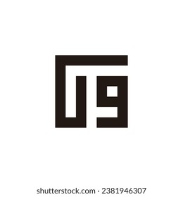 Letter G g square, line geometric symbol simple logo vector