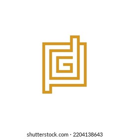 letter G square logo design vector