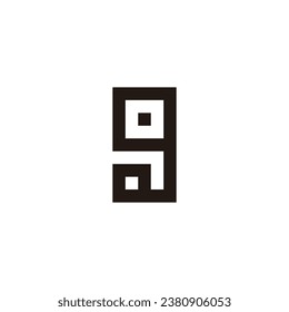 Letter g square, rare geometric symbol simple logo vector