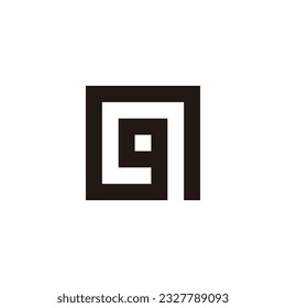Buchstabe g, ringförmiges geometrisches Symbol, einfaches Logo, Vektorgrafik