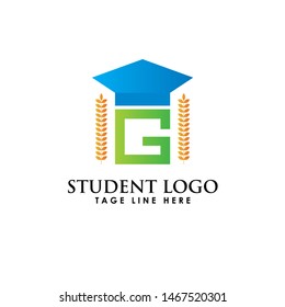 Letter G Square Student Logo Design Template