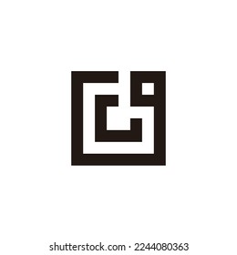 Letter G and g square, unique geometric symbol simple logo vector