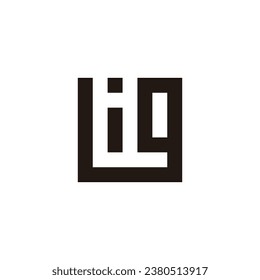 Letra i g cuadrado, símbolo geométrico único vector de logotipo simple