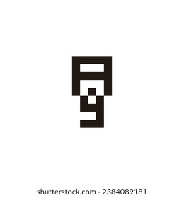 Letter A g square, unique geometric symbol simple logo vector