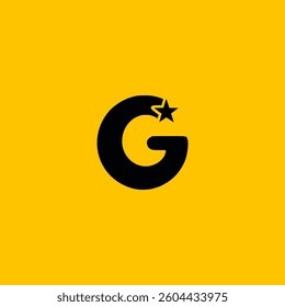 letter G with star logo vector illustration template design
