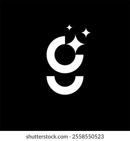 Letter G star or G shining or G cleaning logo concept vector icon