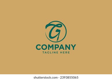 letter G with stick golf shape modern logo design for golf lover and competition