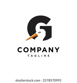 Letter G Stork Logo Icon Vector
