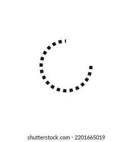Letter G stripe, circle geometric symbol simple logo vector