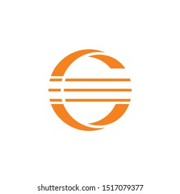letter g stripes circle sun design symbol logo vector