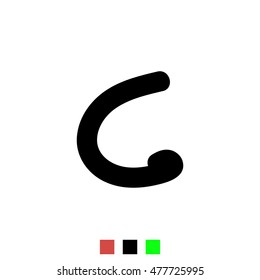 Letter G. Stylized letter of the English alphabet. Black font isolated on white background, the template element. For the logo, print, web design, icons.