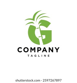 Letter G Sugarcane Logo Icon Vector