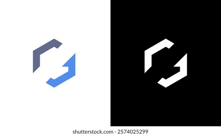 Letter G Swoosh Logo With Creative Curved Swoosh Icon Vector. Initial Letter G Logo. White and black Background. Usable for Business and Branding Logos. Flat