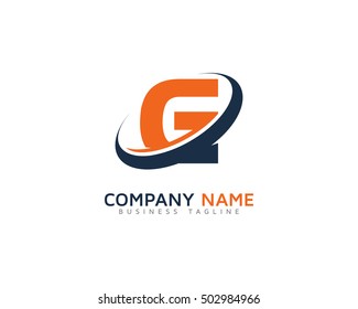 Plantilla de diseño de logotipo redondo de anillo de cierre G