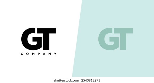 Letter G and T, GT logo design template. Minimal monogram initial based logotype.