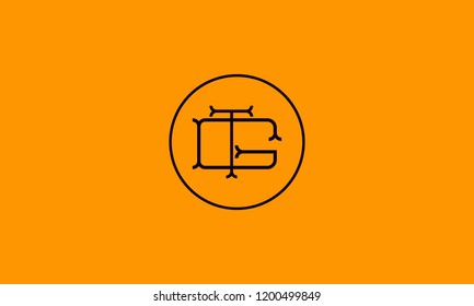 LETTER G AND T LOGO WITH CIRCLE FRAME FOR LOGO DESIGN OR ILLUSTRATION USE