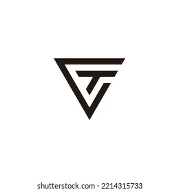 Letter G and T triangle geometric symbol simple logo vector