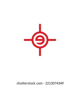Letter g target, circle geometric symbol simple logo vector