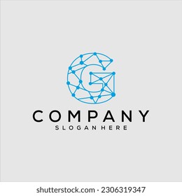 Letter G Tech Logo Design Vector Template