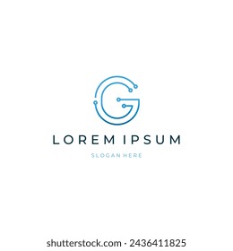 letter G tech logo design on isolated background