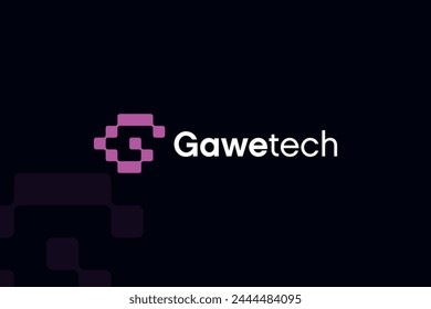 letter G tech logo design vector